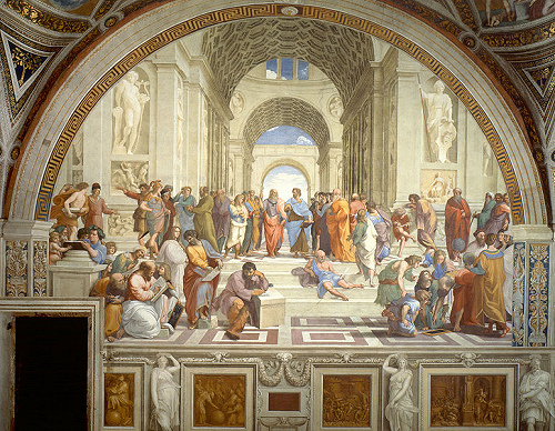 Афинская школа, Рафаэль Санти, 1511, Апостолический дворец, Ватикан / Источник: wikipedia.org